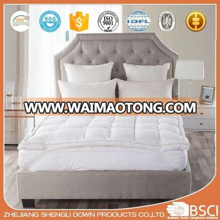 New Design 100% Cotton Double Layer White Goose Down&feather Mattress Topper